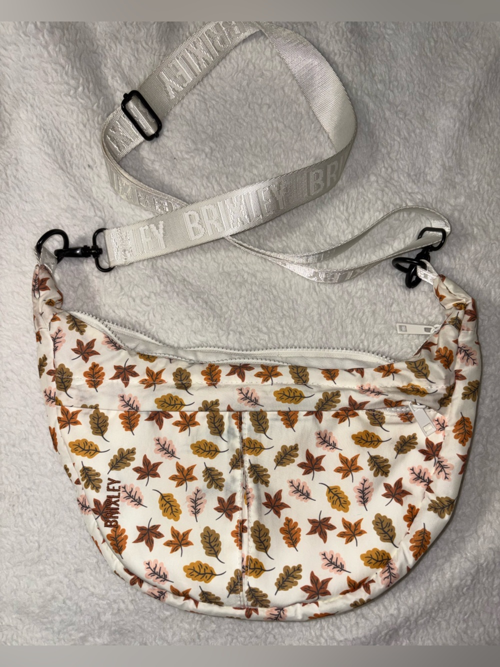 Brixley White Autumn Leaf Crossbody Bag
